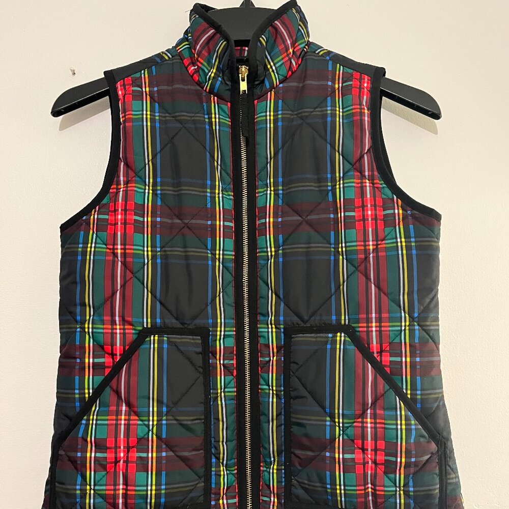 J.Crew Stewart Plaid Quilted Vest XXS